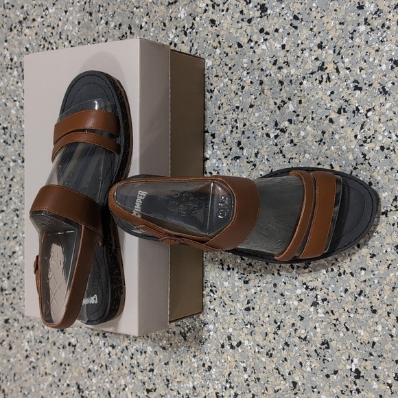 Camper Pim Pom Brown Leather Sandals  NIB EU 40 - Picture 1 of 10
